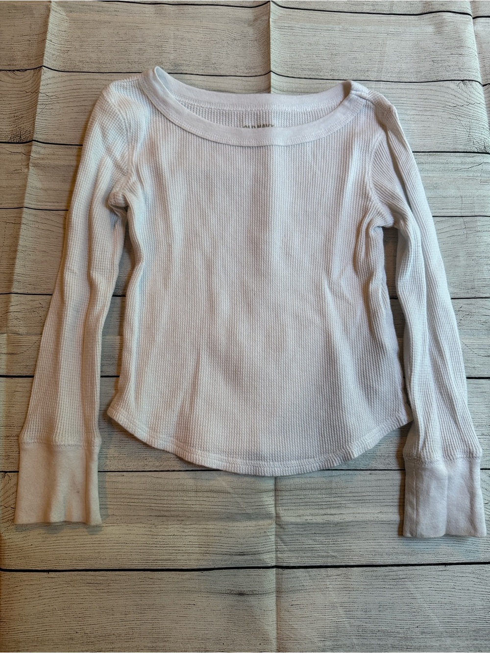 Old Navy White Ribbed Long Sleeve Shirt size Small